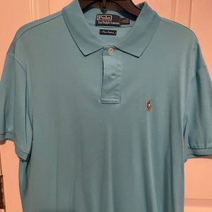 New - Polo by RL light teal short sleeve polo.  Size Large